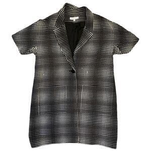BEHNAZ SARAFPOUR Women Jacket Short Sleeve Black & White Size 10